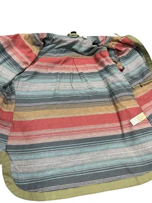 LL Bean wms olive green sherpa collar plaid lined field jacket sz M SKU 10-782 thumbnail 14