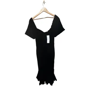 RHODE Sweetheart Velvet Ramona Slim Midi Dress in Jet Black Size 4 New with Tags thumbnail 12
