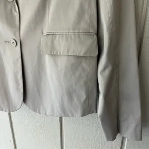 Norma Kamali Two Button Cotton Blazer Tailored‎ Suit Jacket Gray Size 10 thumbnail 4