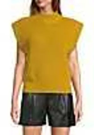 Antonio Melani‎ Rory Wool Blend Mock Neck Sweater Vest Mustard Yellow Small NEW thumbnail 1