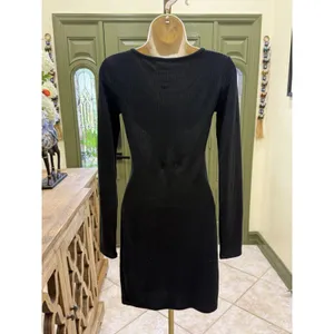 XO black long sleeve ribbed bodycon dress – size XS thumbnail 4