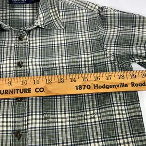 Krazy Kat Flannel Button Up Shirt 100% Cotton Pockets Women‎ Sz S Green Preowned thumbnail 10