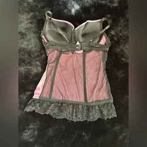 Felina Pink & Black Lace Bustier Corset - Small thumbnail 6