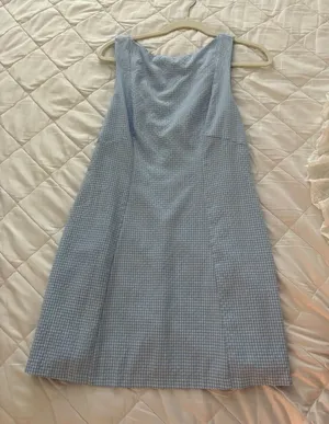 Hello Molly Blue Gingham Mini Dress thumbnail 1
