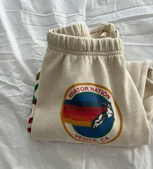 Aviator Nation Vintage White Sweatpants thumbnail 1