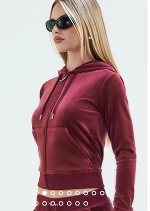 Juicy Couture Zip Up Blinged Rhinestone Hoodie thumbnail 1