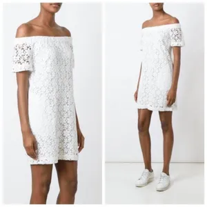 ALC Frank Bolen Lace White Floral Mini Off the Shoulder thumbnail 2