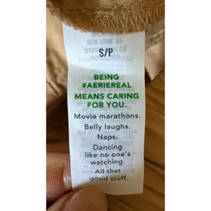 Aerie NWT Tan Cargo Parachute Pants Women’s S/P Drawstring Utility thumbnail 6