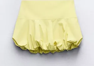 Yellow Bubble Hem Mini Skirt thumbnail 1