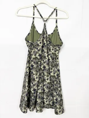 Outdoor Voices The Exercise Dress Tennis Athletic Tea Tree Floral Olive Green thumbnail 4