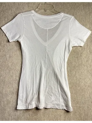 WE THE FREE White Tee V-Neck Women’s Medium Short Sleeve Lightweight thumbnail 5