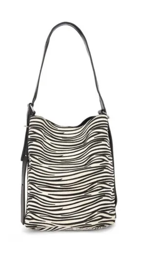 NWT Revolve x 8 Other Reasons Nicole Bucket Bag in Zebra thumbnail 1