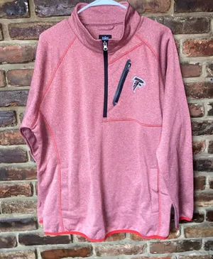 NWT NFL Team Apparel Red Atlanta Falcons Quarter Zip Sweatshirt Women's Size XXL thumbnail 1