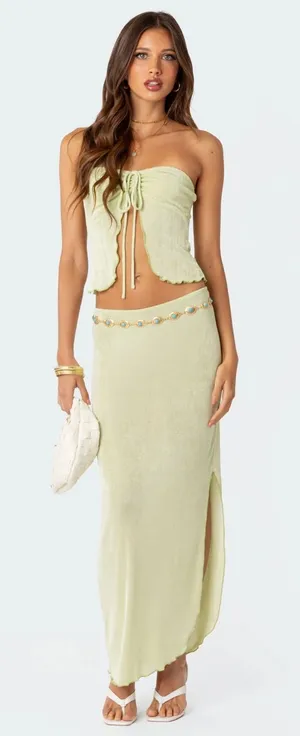 Edikted Milan Slitted Maxi Skirt NWT Medium thumbnail 1