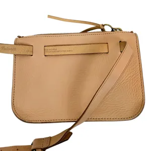 Madewell The Simple Pouch‎ Belt Bag in Linen Cream Leather thumbnail 9