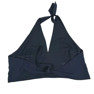 Abercrombie & Fitch Deep V Halter Crop Top Size XL Black Sexy Going Out Clubwear thumbnail 3
