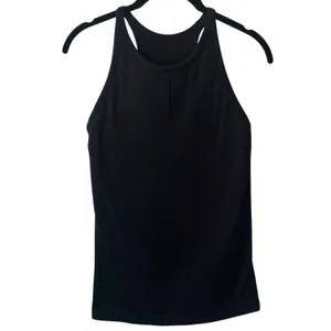 Zella Black Ribbed Racerback Tank Athletic Gym‎ Stretch Comfort Minimalist M thumbnail 2