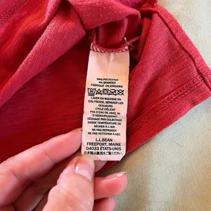 L.L Bean Women’s M Pullover Crew Neck Short Sleeve T Shirts Red And Green thumbnail 6