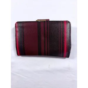 Red Black Plaid Bifold Wallet Kiss Lock Coin Pouch Faux Leather Preppy Accessory thumbnail 3