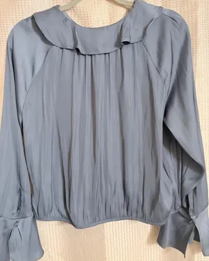 A New Day Beautiful steal blue blouse thumbnail 5