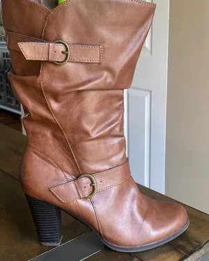 Style & Co‎ Sachi brown buckle heel boots size 10 thumbnail 1