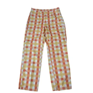 Free People She's All That Plaid High Waist‎ Crop Pants Orange Size 6 Cotton thumbnail 10