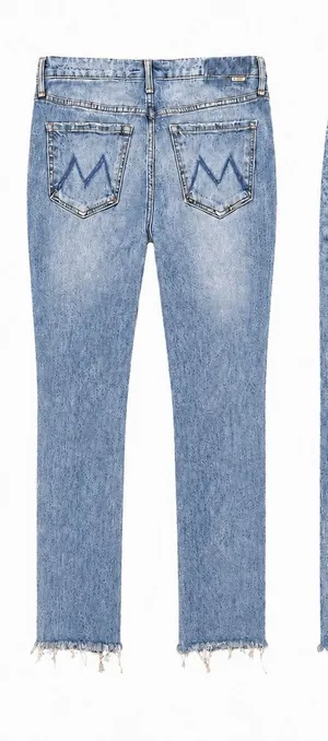 Mother jeans Trickster skimp fray thrill seeker raw hem distressed blue denim 24 thumbnail 1