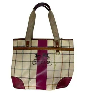 Coach Cream Red Coated Canvas Signature Handbag thumbnail 1