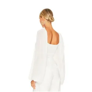 For Love & Lemon Trisha Crop Top in White NWT, $154 Retail thumbnail 4