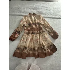 Miss Rosier the Fabienne Neutral Floral Print Mini Dress Size Medium Buttons thumbnail 3