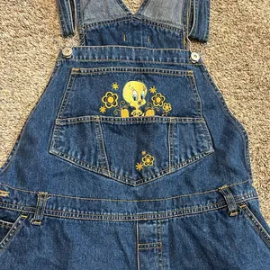 Looney Tunes‎ Women’s Vintage Tweety Bird Denim Overalls 18W thumbnail 2