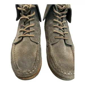 Frye Quincy Chukka Brown Suede Leather Laced Boat Deck‎ Boots shoes Sz 7 M thumbnail 4