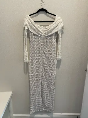 Worth Collective Ella Lace Maxi Dress size Large L Tiny Yellow Floral Print nwot thumbnail 10