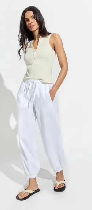 ZARA Cuffed Linen Pants thumbnail 1