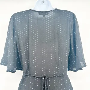 Lulus‎ Womens Farah Black Polka Dot Print Parisian Chic Midi Wrap Dress Size S thumbnail 5