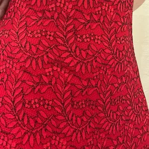 Dress the Population Nora Lace Halter Midi‎ Dress Red Black NWT Large Cocktail thumbnail 7