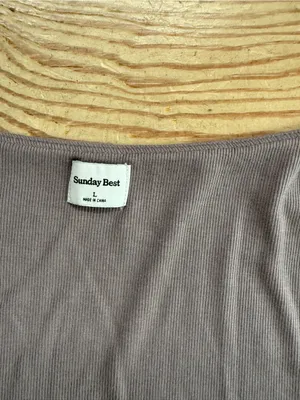Sunday Best Long Sleeve Ribbed Twist Front Top Size L thumbnail 2