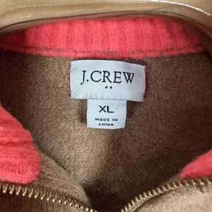 J Crew Wool-Blend Colorblock 1/4 Zip-Up Sweater Extra Soft Yarn Womens XL‎ Cream thumbnail 4