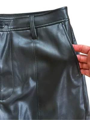 Like New Madewell Emmett Wide Leg Faux Leather Pants Size 29 Retail $148.00 thumbnail 6