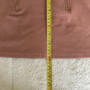 Pink Rose Faux Suede Mini Skirt‎ Dusty Rose Double Zipper XS thumbnail 7