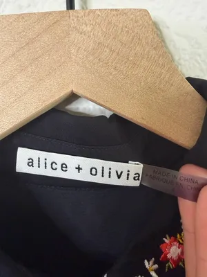 Alice + Olivia‎ Meeko Embroidered Tiered Floral Print Crepe Mini Shirt Dress 4 thumbnail 7