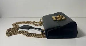 Gucci GG Black Leather Small Padlock Shoulder Bag Purse thumbnail 8