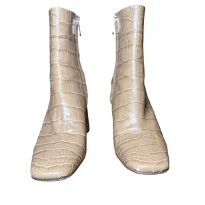 Sam Edelman‎ Codie Ankle Bootie Sesame Croc Embossed Square Toe Block Heel 7M thumbnail 4