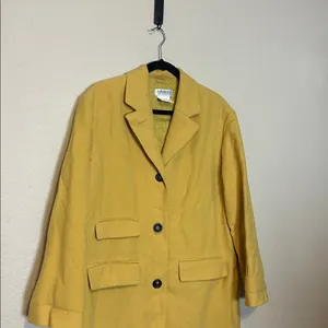 OLSEN COLLECTION Wool Coat‎ Golden Yellow Size 4 thumbnail 3