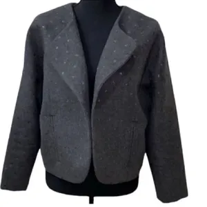Chelsea28 Gray Crop Open Front Wool Blend Jacket (Size Large) thumbnail 2