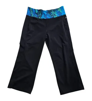 Alo Yoga Y2K Crop Wide Leg Pants Activewear Blue Print‎ Black Size Medium thumbnail 1