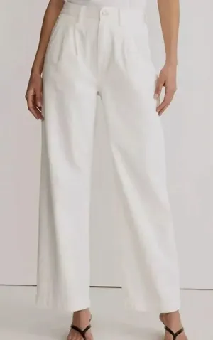 Madewell The Harlow Wide-Leg Jean in Tile White 29 thumbnail 1