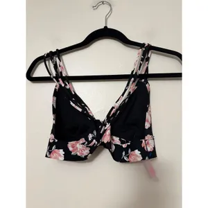 PINK‎ Victoria's Secret Floral Bralette Black Pink Multi-Strap Caged Back Large thumbnail 2