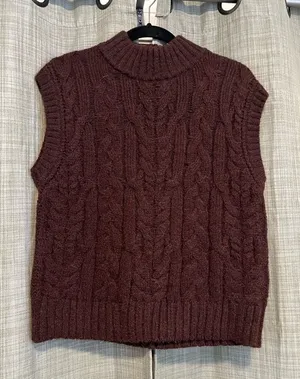 a new day Dark Brown Knit Sweater vest thumbnail 1