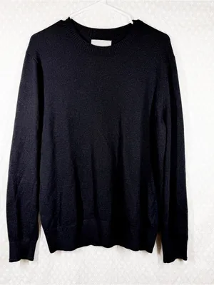 Everlane Black Organic Cotton Crewneck Sweater thumbnail 2